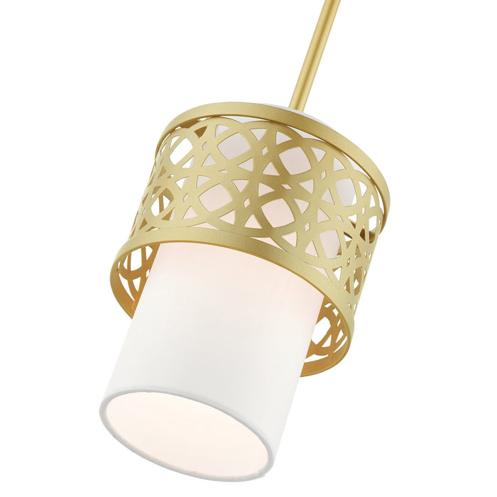 One Light Mini Pendant from the Calinda collection in Soft Gold finish