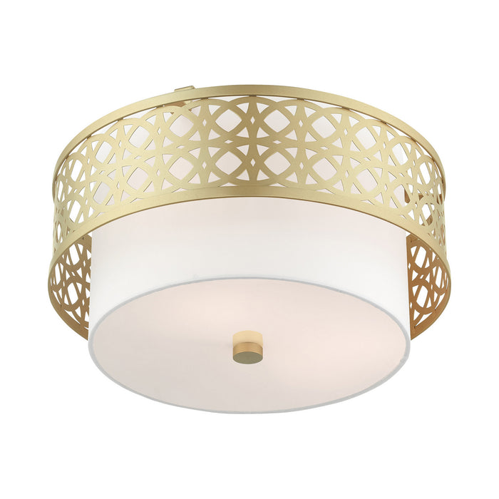 Three Light Semi Flush Mount from the Calinda collection in Soft Gold finish