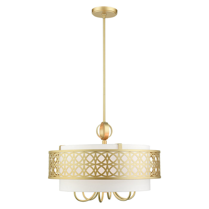 Seven Light Chandelier from the Calinda collection in Soft Gold finish