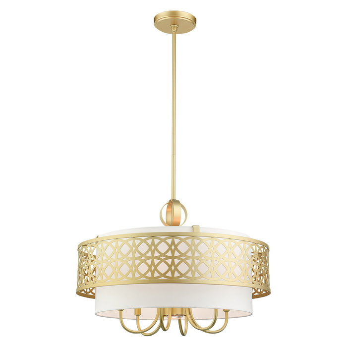 Seven Light Chandelier from the Calinda collection in Soft Gold finish
