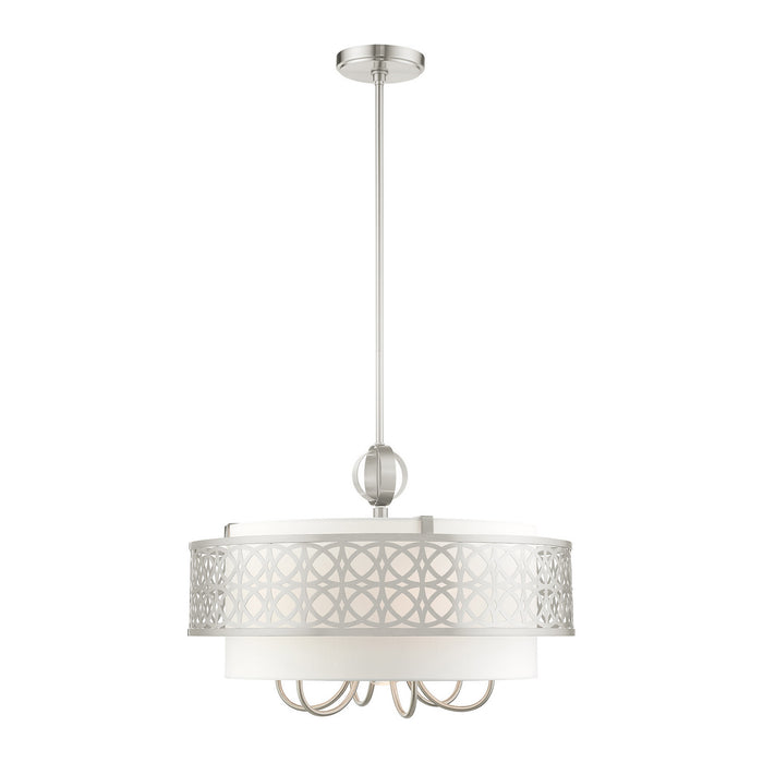 Seven Light Chandelier from the Calinda collection in Brushed Nickel finish