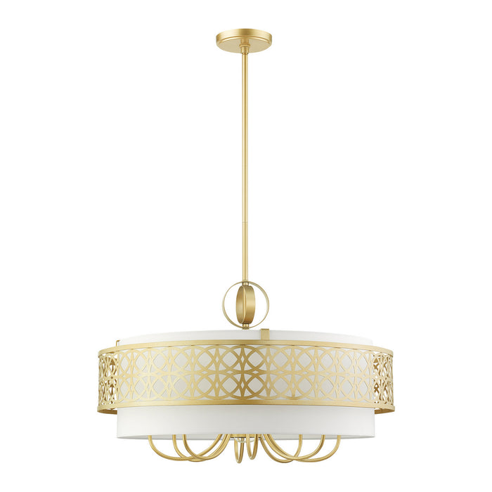 Nine Light Chandelier from the Calinda collection in Soft Gold finish