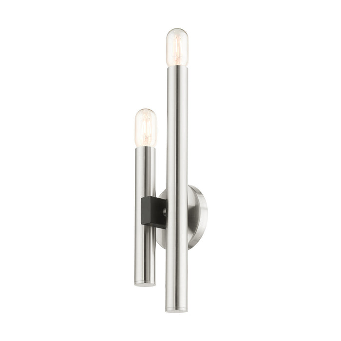 Two Light Wall Sconce from the Helsinki collection in Brushed Nickel finish