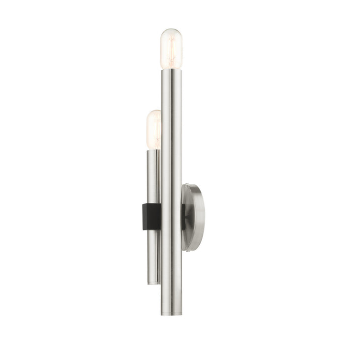 Two Light Wall Sconce from the Helsinki collection in Brushed Nickel finish