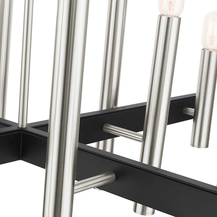 12 Light Chandelier from the Helsinki collection in Brushed Nickel finish