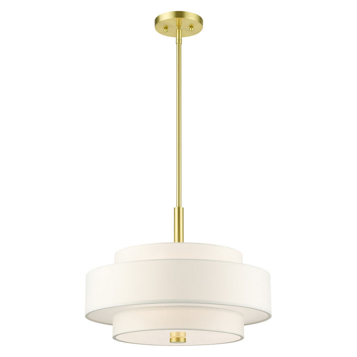 Four Light Chandelier from the Meridian collection in Satin Brass finish