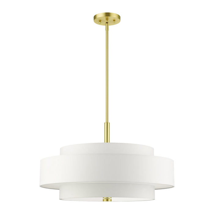 Five Light Chandelier from the Meridian collection in Satin Brass finish