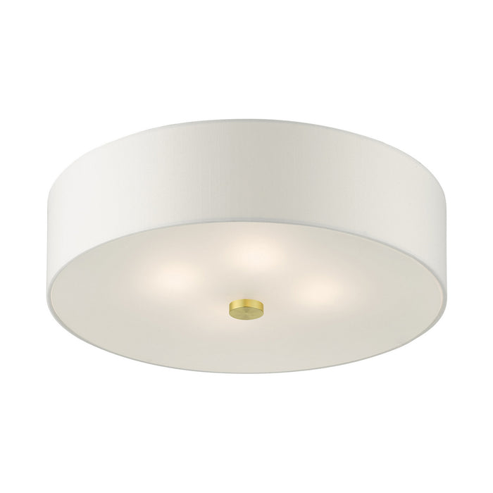 Four Light Semi Flush Mount from the Meridian collection in Satin Brass finish