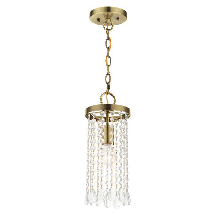 One Light Mini Pendant from the Elizabeth collection in Antique Brass finish