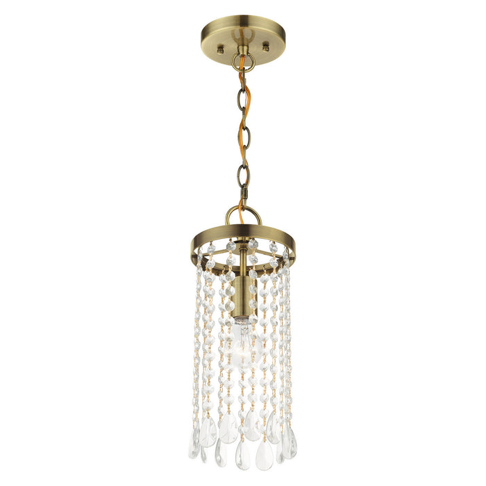 One Light Mini Pendant from the Elizabeth collection in Antique Brass finish