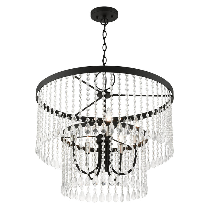 Five Light Chandelier from the Elizabeth collection in Black finish