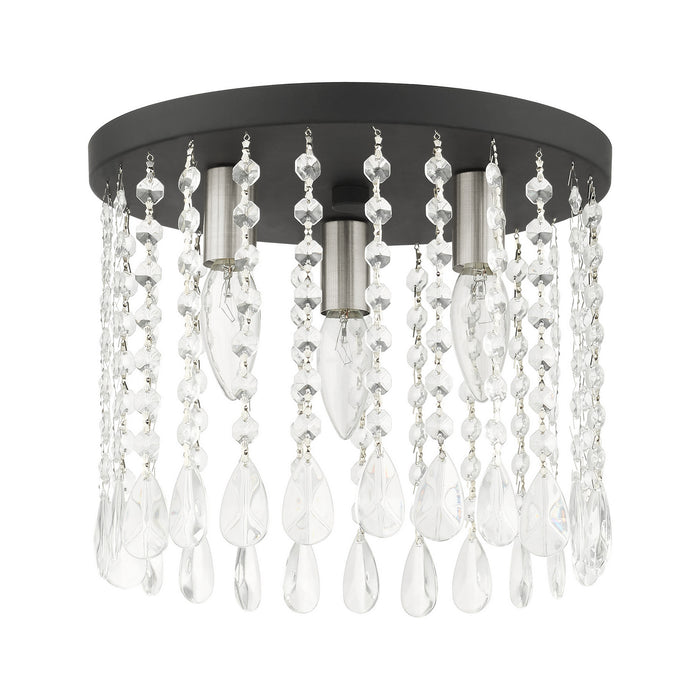 Three Light Flush Mount from the Elizabeth collection in Black finish