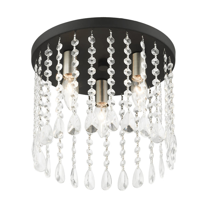 Three Light Flush Mount from the Elizabeth collection in Black finish