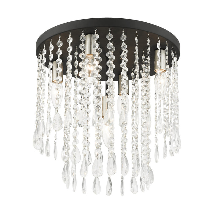 Five Light Flush Mount from the Elizabeth collection in Black finish