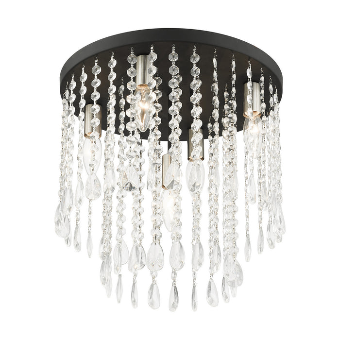 Five Light Flush Mount from the Elizabeth collection in Black finish