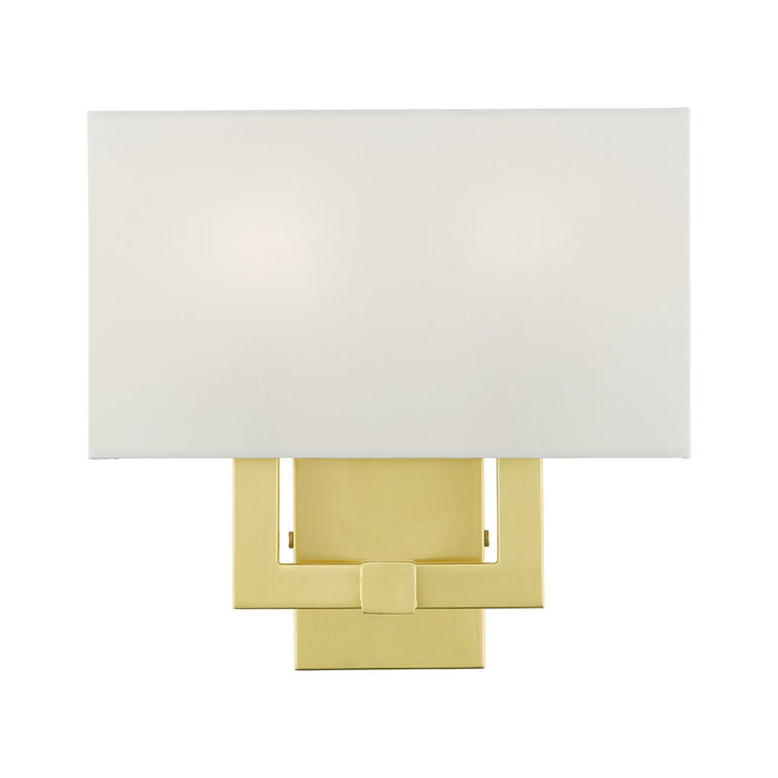 Two Light Wall Sconce from the Meridian collection in Satin Brass finish