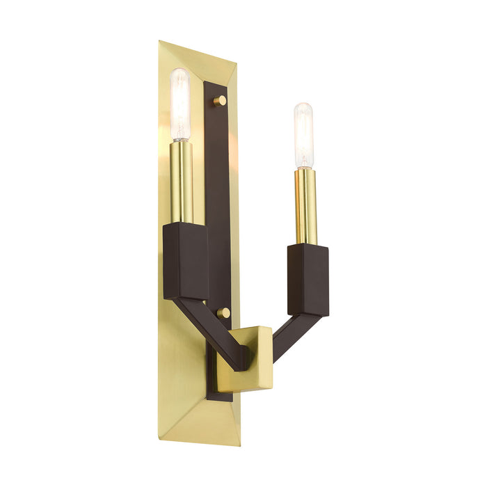 Two Light Wall Sconce from the Beckett collection in Satin Brass finish