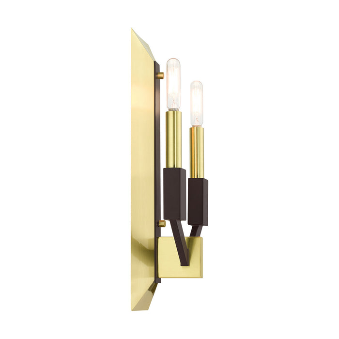 Two Light Wall Sconce from the Beckett collection in Satin Brass finish