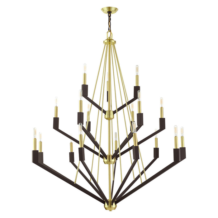 18 Light Foyer Chandelier from the Beckett collection in Satin Brass finish