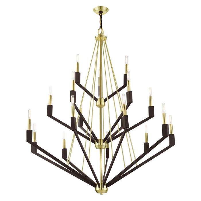 18 Light Foyer Chandelier from the Beckett collection in Satin Brass finish