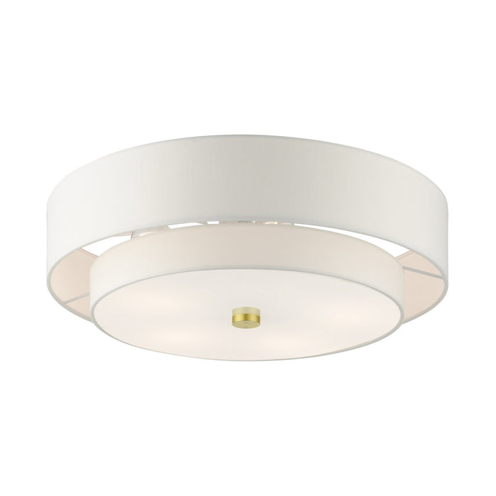 Five Light Semi Flush Mount from the Meridian collection in Satin Brass finish