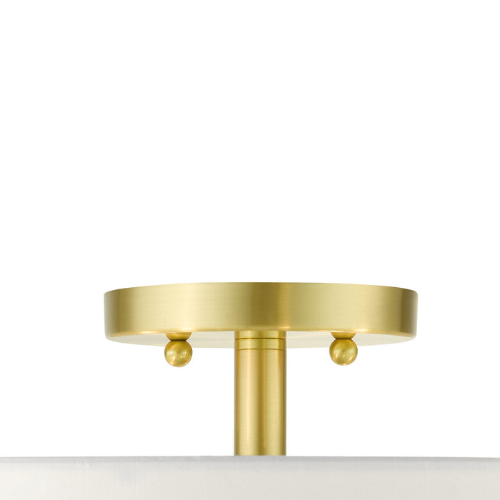 Five Light Semi Flush Mount from the Meridian collection in Satin Brass finish