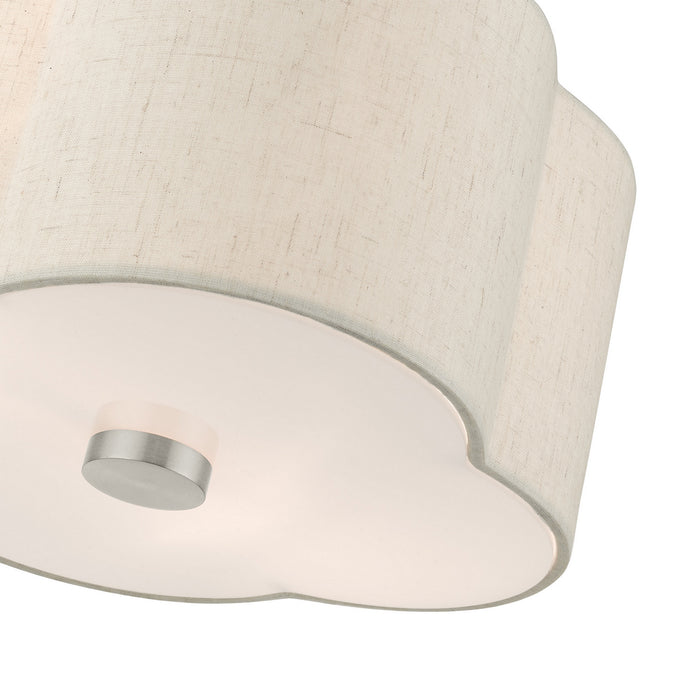 Two Light Semi Flush Mount from the Solstice collection in Brushed Nickel finish