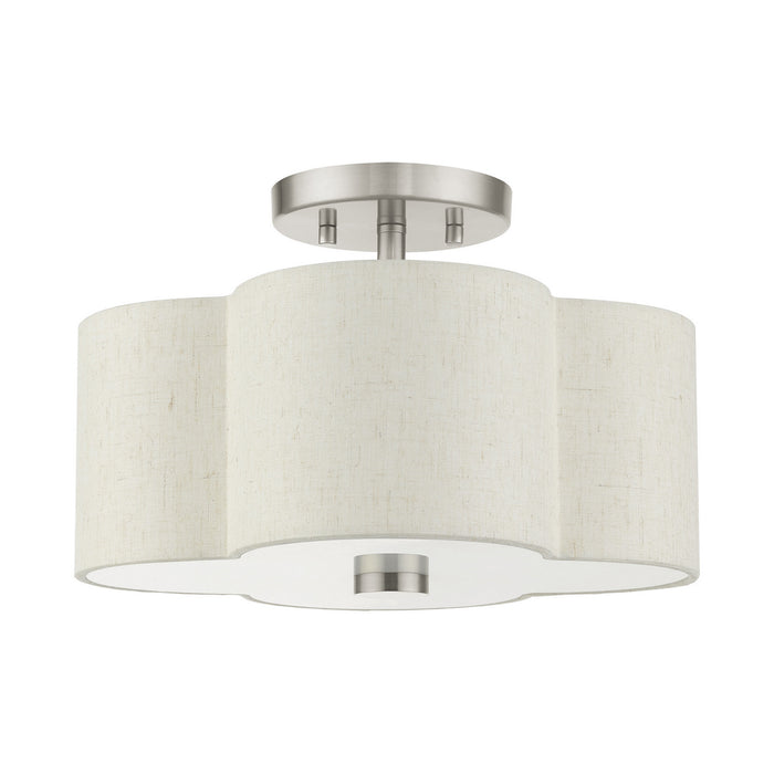 Two Light Semi Flush Mount from the Solstice collection in Brushed Nickel finish