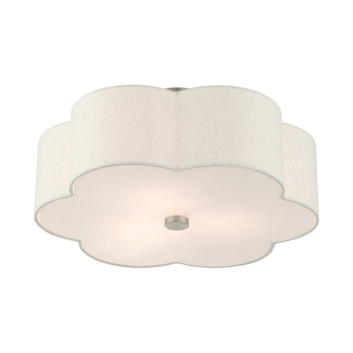 Three Light Semi Flush Mount from the Solstice collection in Brushed Nickel finish