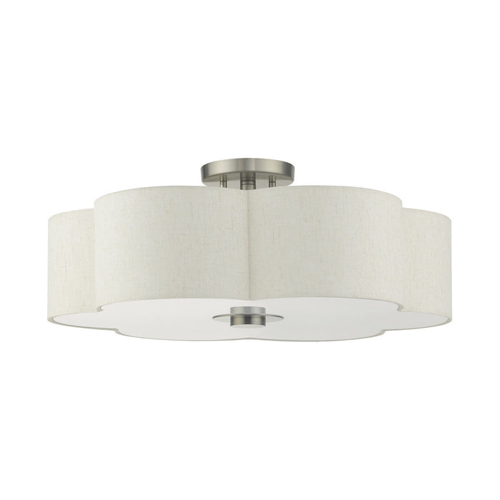 Five Light Semi Flush Mount from the Solstice collection in Brushed Nickel finish