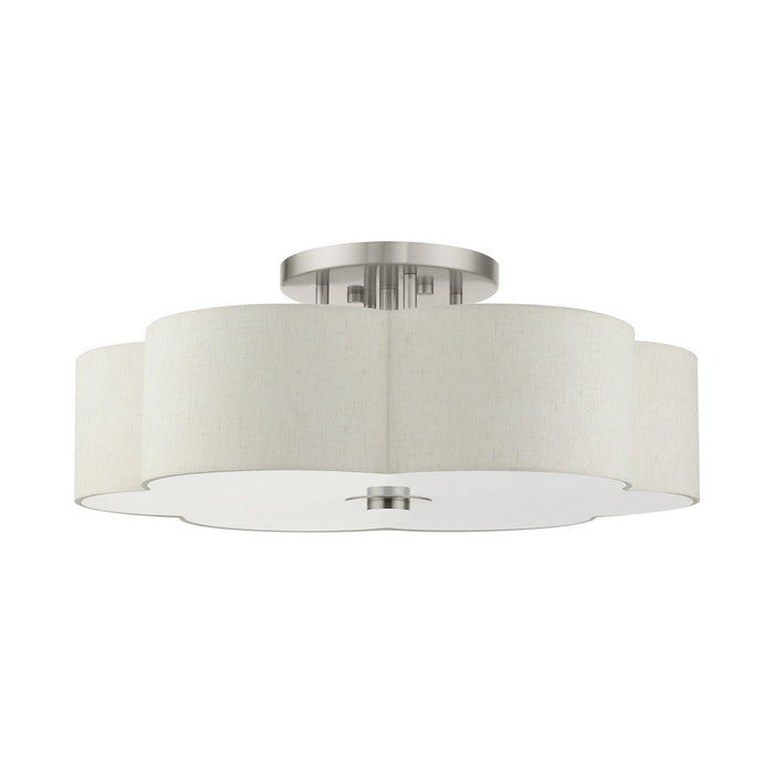 Six Light Semi Flush Mount from the Solstice collection in Brushed Nickel finish