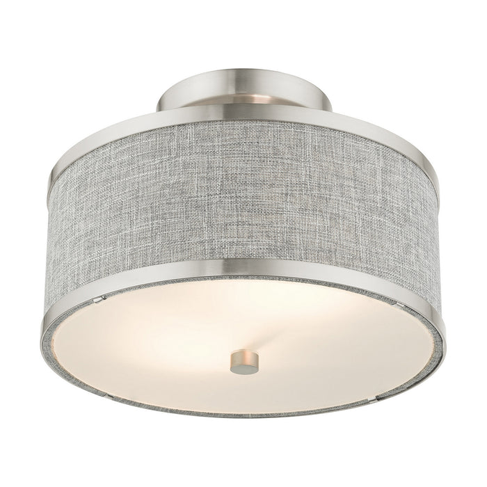 Two Light Semi Flush Mount from the Park Ridge collection in Brushed Nickel finish