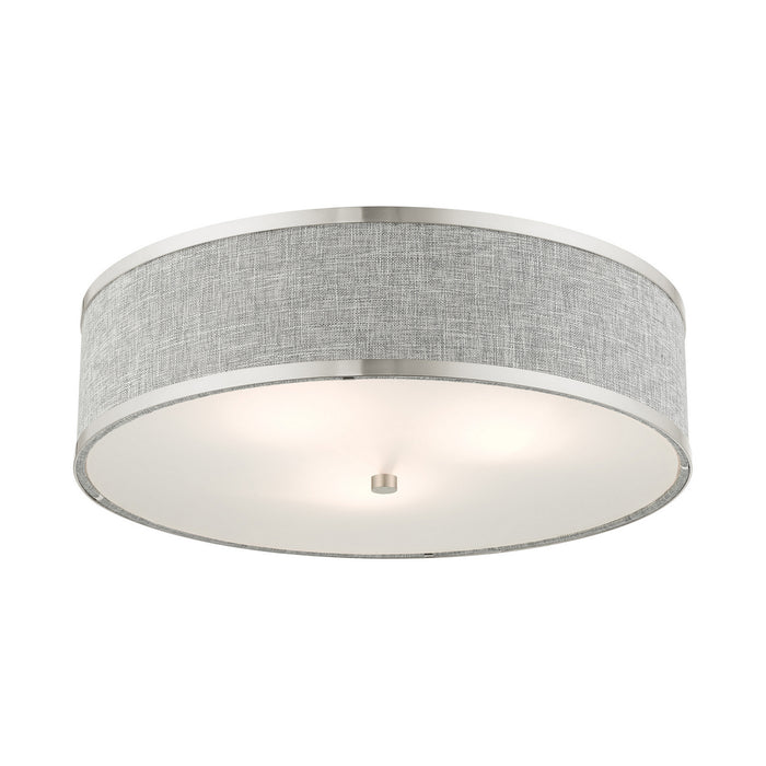 Three Light Semi Flush Mount from the Park Ridge collection in Brushed Nickel finish