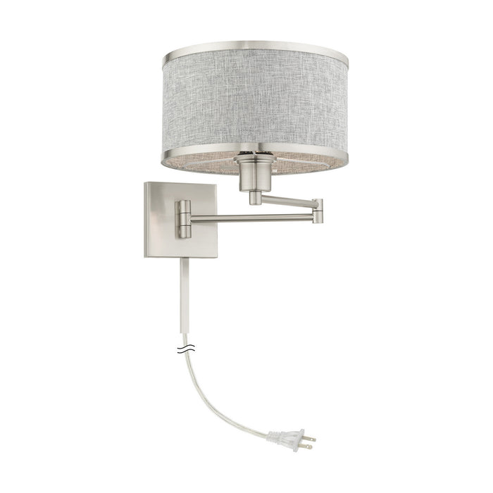 One Light Swing Arm Wall Lamp from the Park Ridge collection in Brushed Nickel finish