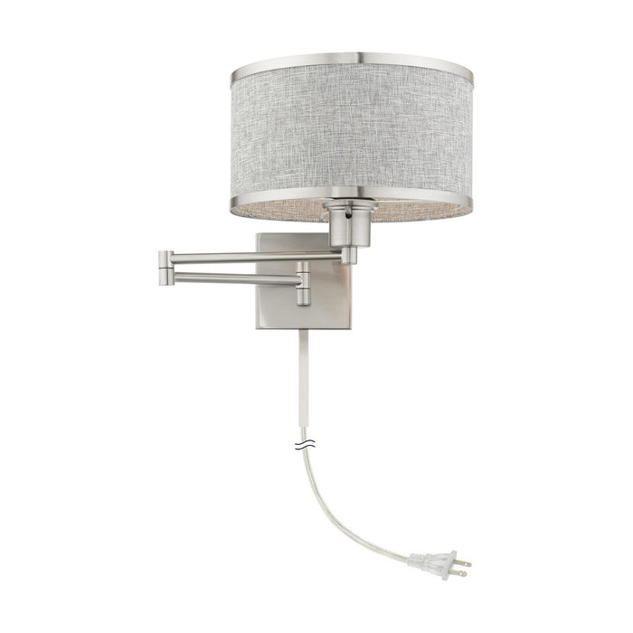 One Light Swing Arm Wall Lamp from the Park Ridge collection in Brushed Nickel finish