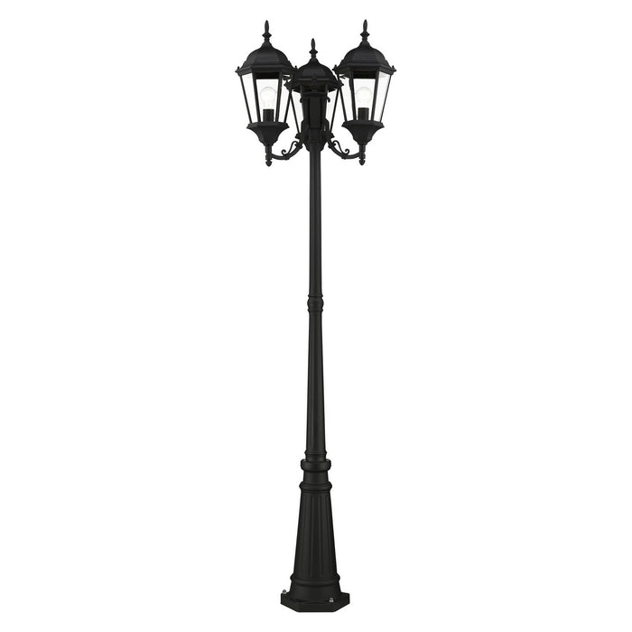 Three Light Outdoor Post Mount from the Hamilton collection in Textured Black finish