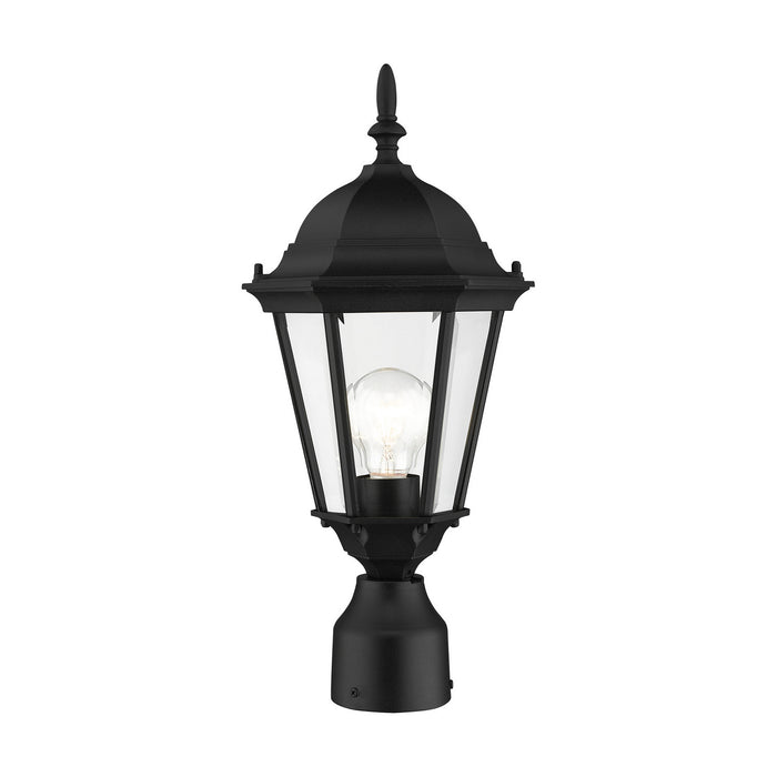 One Light Outdoor Post Top Lantern from the Hamilton collection in Textured Black finish