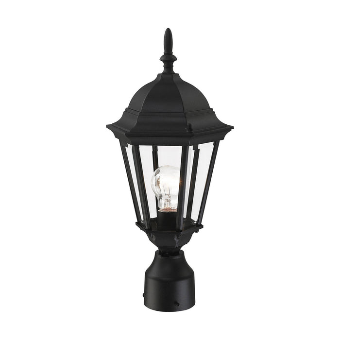 One Light Outdoor Post Top Lantern from the Hamilton collection in Textured Black finish