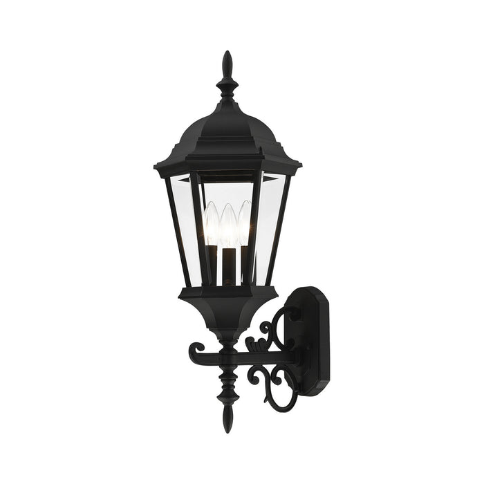 Three Light Outdoor Wall Lantern from the Hamilton collection in Textured Black finish