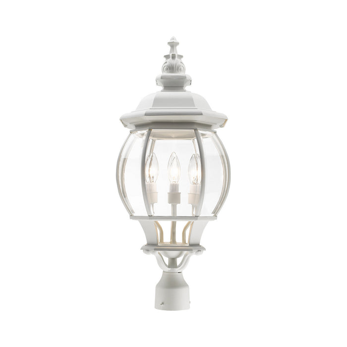 Four Light Outdoor Post Top Lantern from the Frontenac collection in Textured White finish