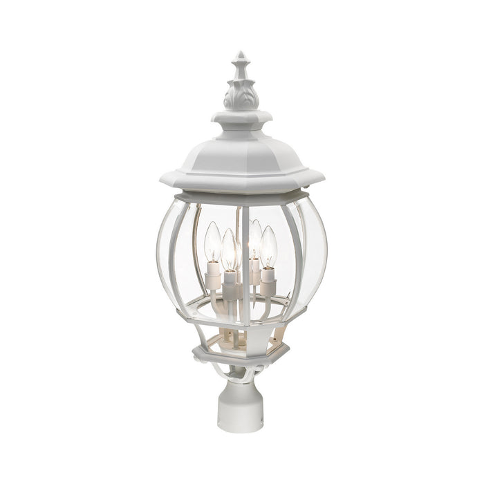 Four Light Outdoor Post Top Lantern from the Frontenac collection in Textured White finish