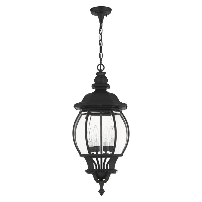 Four Light Outdoor Pendant from the Frontenac collection in Textured Black finish