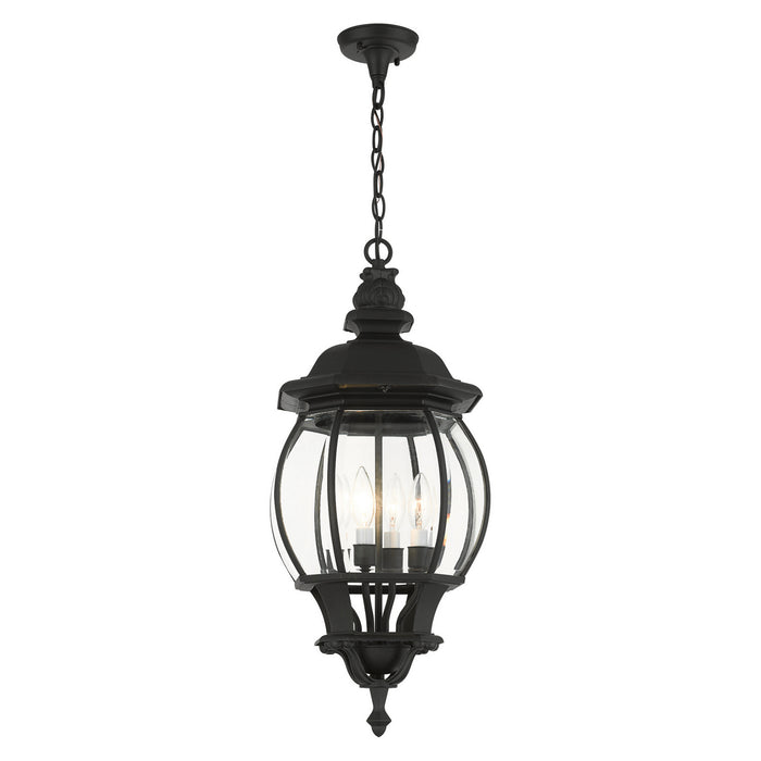 Four Light Outdoor Pendant from the Frontenac collection in Textured Black finish