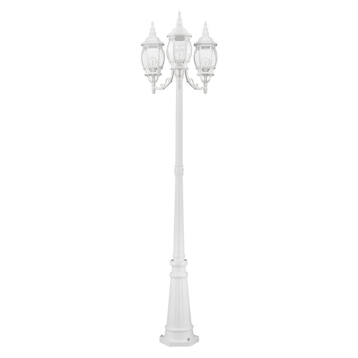 Three Light Outdoor Post Mount from the Frontenac collection in Textured White finish