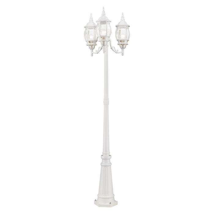 Three Light Outdoor Post Mount from the Frontenac collection in Textured White finish