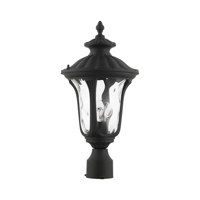 One Light Outdoor Post Top Lantern from the Oxford collection in Textured Black finish