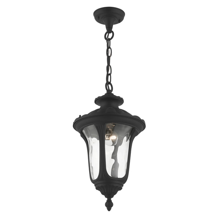 One Light Outdoor Pendant from the Oxford collection in Textured Black finish