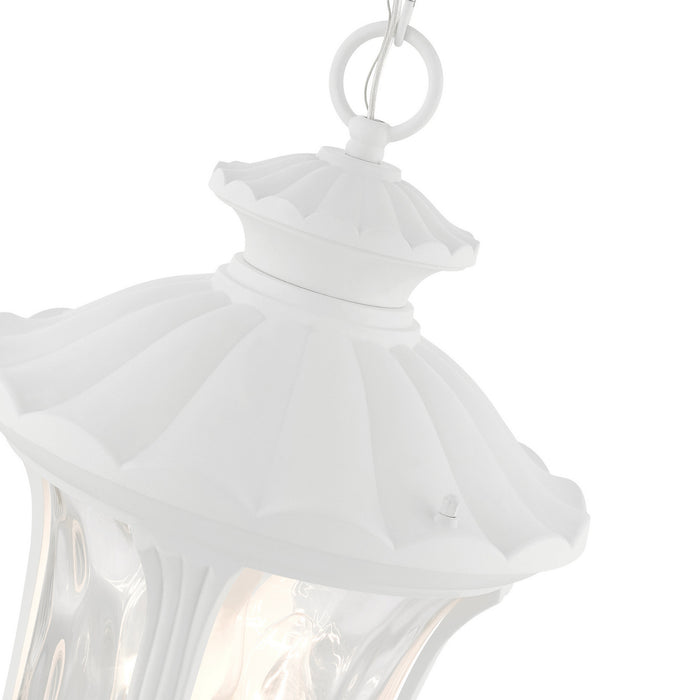 Three Light Outdoor Pendant from the Oxford collection in Textured White finish