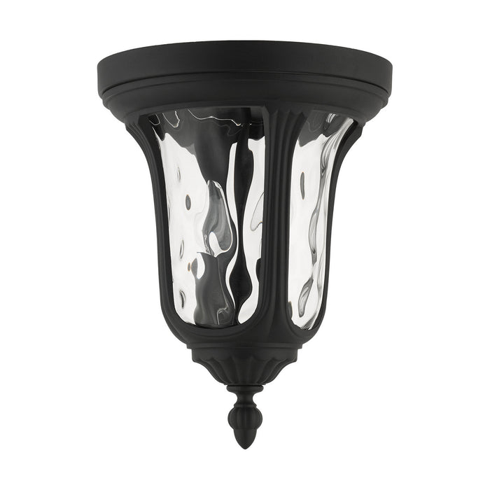 Two Light Outdoor Ceiling Mount from the Oxford collection in Textured Black finish
