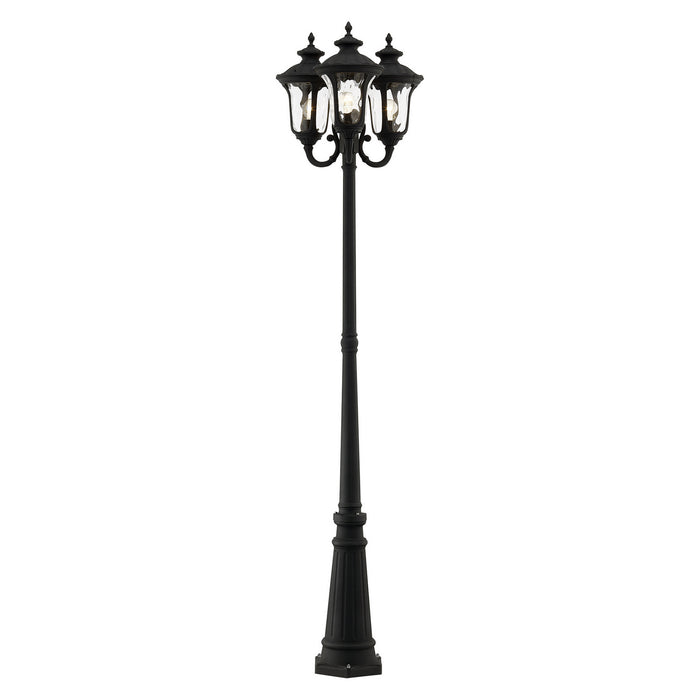 Three Light Outdoor Post Mount from the Oxford collection in Textured Black finish